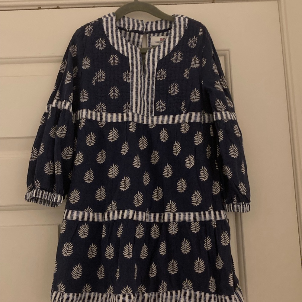 Vineyard Vines Navy Blue and White Kids Dress